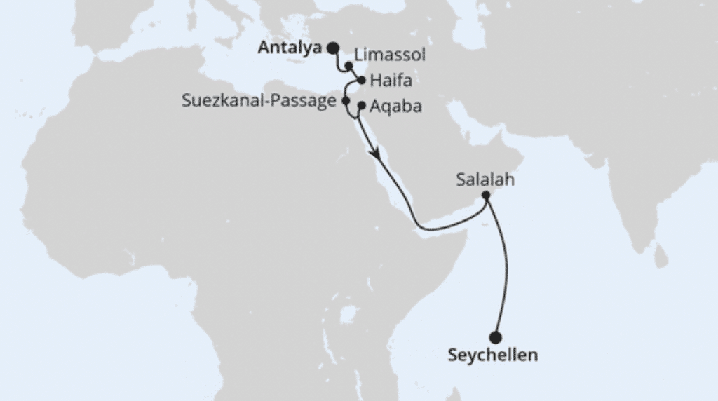 VON ANTALYA ZU DEN SEYCHELLEN AIDA