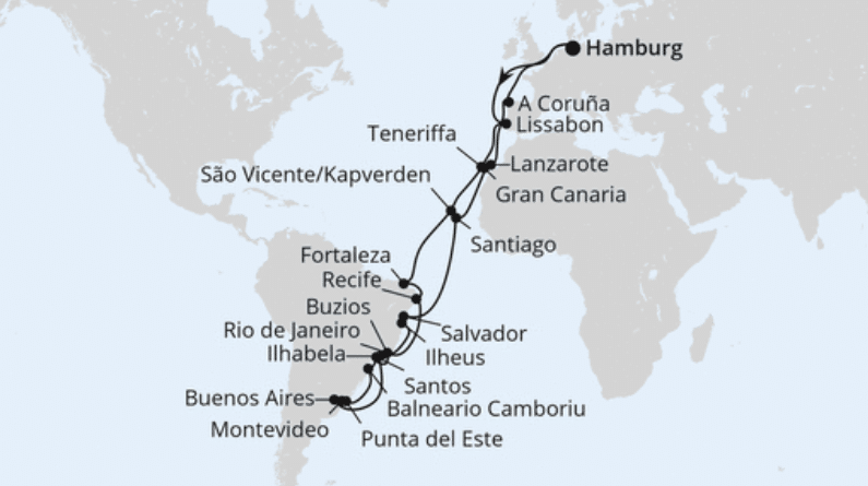 AIDA GROSSE WINTERPAUSE BRASILIEN ZUM KARNEVAL