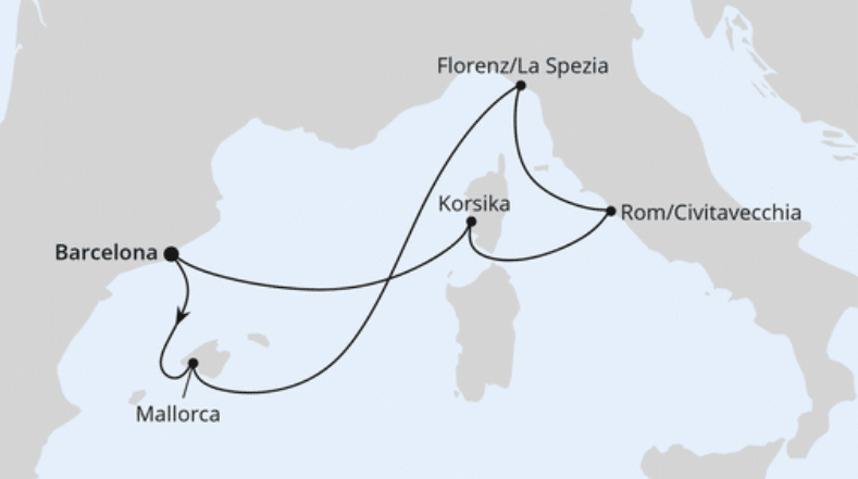 MEDITERRANE SCHÄTZE MIT KORSIKA AB BARCELONA