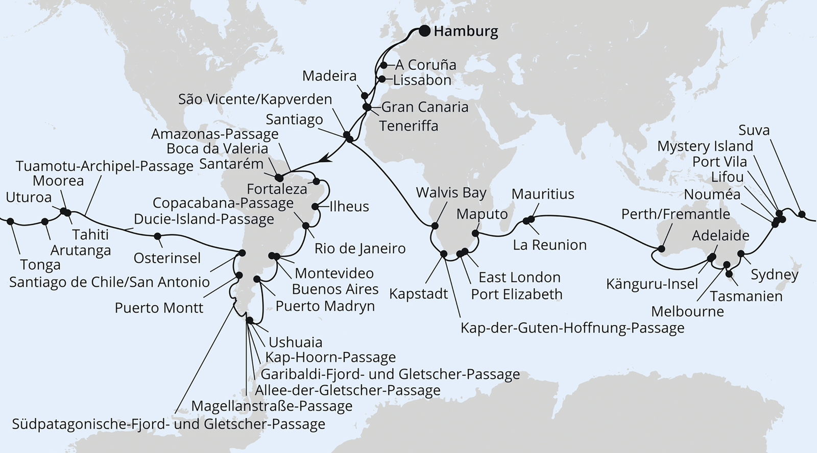 AIDA Weltreise 2026/2027