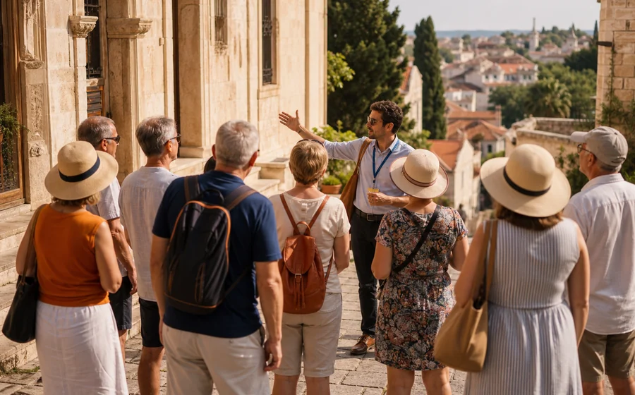 Geführte Stadttour-Gruppe bei einem Landausflug